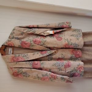 Worthington 2pc Mid-calf Skirt Suit. Floral Jacket Tone on tone Skirt. 24W NWT